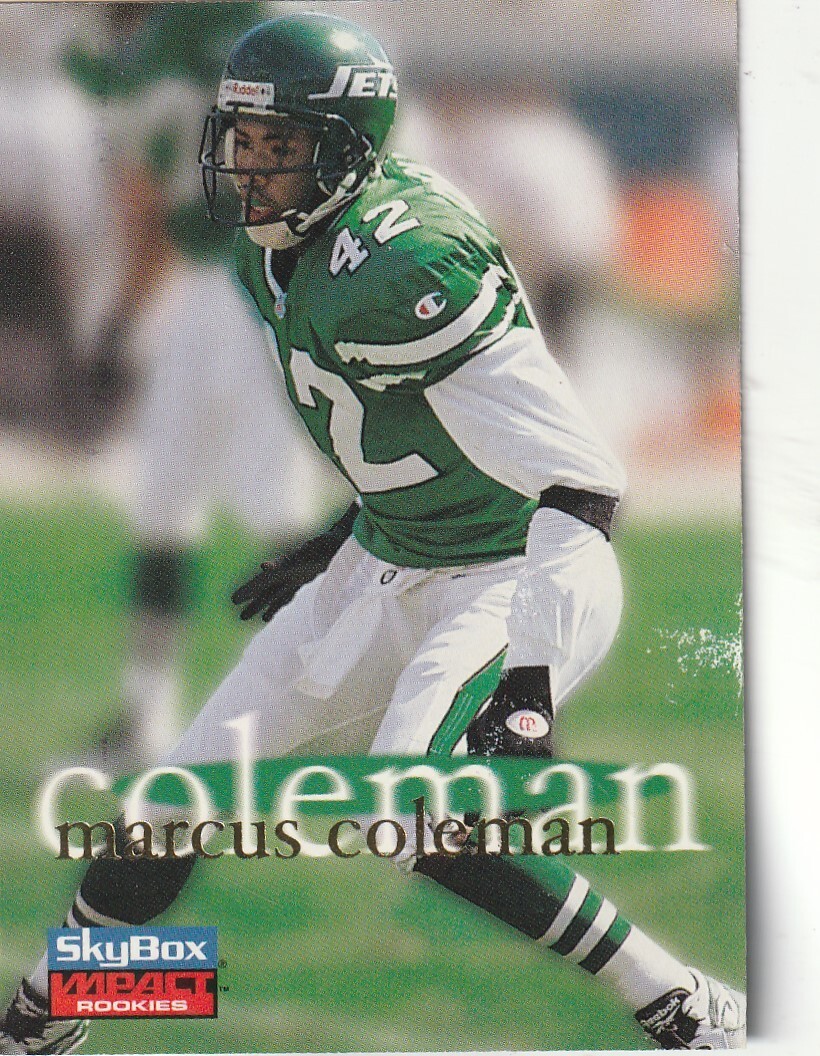 FREE SHIPPING-MINT-1996 Skybox Impact Rookies Marcus Coleman #44 JETS