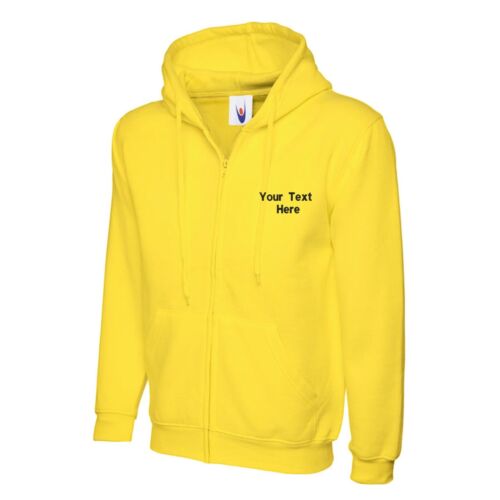 Personalizzato Ricamato Zip Intera Felpa con Cappuccio Testo Logo Unisex Lavoro - Picture 24 of 24