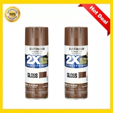 2pk Chestnut, Rust-Oleum American Accents 2X Ultra Cover Gloss Spray Paint, 12oz