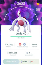 Shiny Lugia LeveI 40 3 moveset pvp - Trade 1 Mil Stardust - Read Description