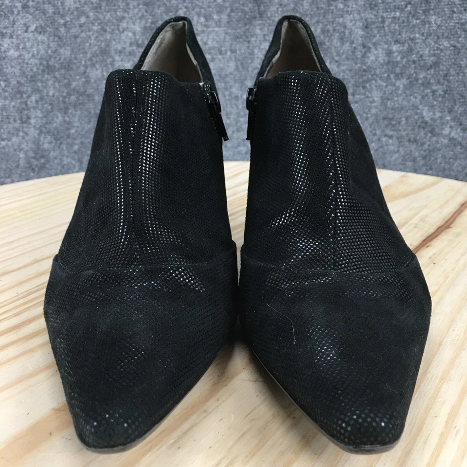 Botín Calvin Klein Tacones Mujer 10 M Dixie Stiletto Cuero Negro Cremallera Foto 4 de 4