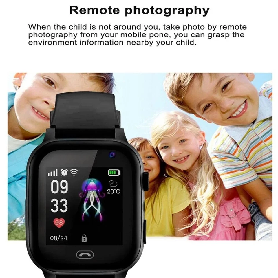 Kids 4G Smart Watch SOS GPS Location Camera Video Call SIM Card Children Gift - Image 3 of 4