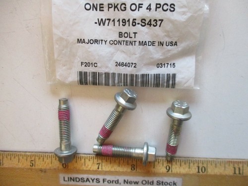 4 NEW PCS FORD 2015/2019 FOCUS "BOLT" HEX HD W/FLG. M8X1.25 X 37MM, W711915-S437 - Picture 3 of 3