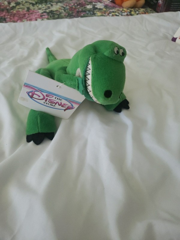 Disney Store Toy Story Movie Rex Green Dinosaur Mini Bean Bag Plush animal 9"