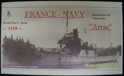 HP Models 1:700  WL  Französisches  Kanonenboot und U-Boot Falle ''Arras'' -1918-