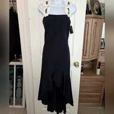 Boston Proper/Alexia Admon Sleevelees Cocktail Dress Womens SZ 4 Navy Blue NWT