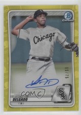 2020 Bowman Chrome Prospects Yellow Refractor 5/75 Lency Delgado Auto 19a0