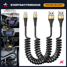 Fast Charging USB C Cable 2-Pack, 3ft Coiled USB A to Type C Charge Cord