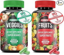 Fruits/Veggies Supplement 90 Each Super Fruits and Vegetable Capsules Exp 4/26