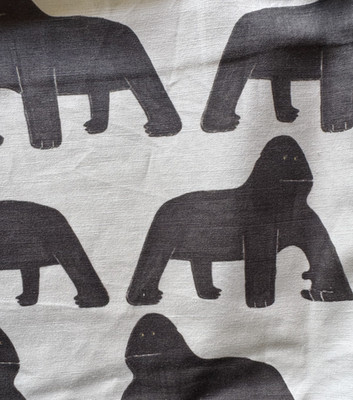 Gaston  Y  Daniela Gorilla  Designer Fabric Remnant 24''x34