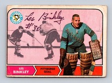 Les Binkley Authentic Autographed 1968-69 O-Pee-Chee Hockey RC Rookie Card. rookie card picture