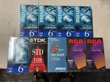 Lot of 9 NEW / SEALED Blank VHS Tapes RCA TDK Maxell