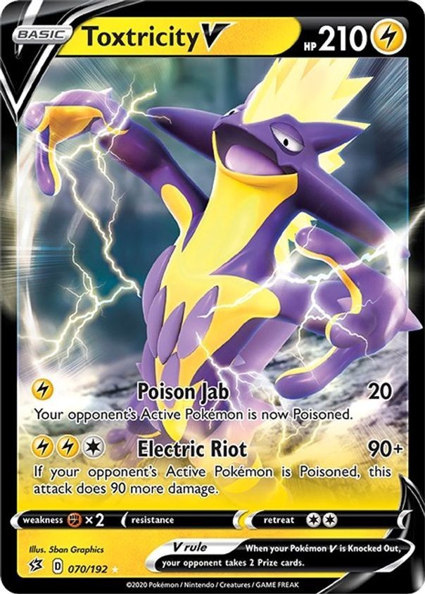 Toxtricity V - 070/192 - Pokemon Rebel Clash Sword & Shield Ultra Rare Card NM