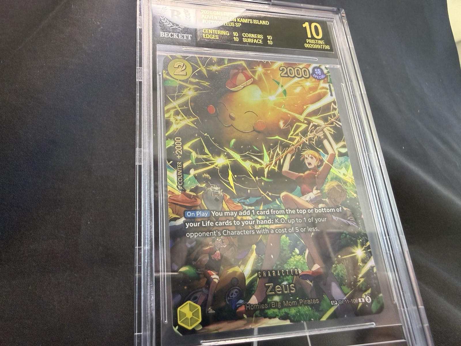 One Piece Zeus Adventure on Kami's Island OP11-106 BGS 10 BLACK LABEL NAMI-CHU!! view 3