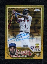 2023 Topps Gilded Collection Gold Etch Yellow 59/75 Michael Harris II Auto v1i