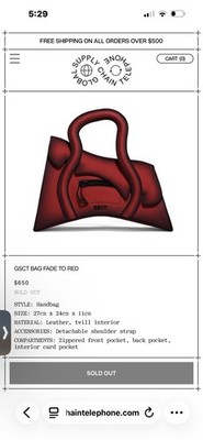 MSCHF Global Supply Chain Telephone Bag GSCT Fade To Red