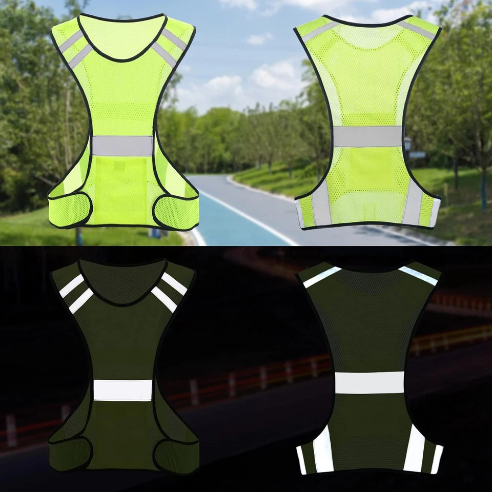 Reflective Running Vest, High Visibility Running Gear with Large Pocket - Image 2 of 4