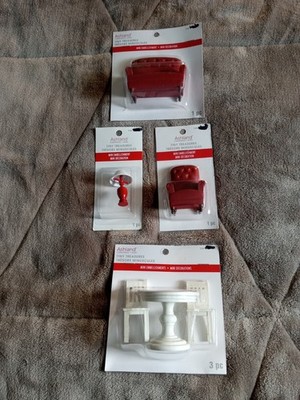 Tiny Treasures Christmas Red Sofa White Table Mutiple Doll House Village Pieces