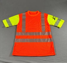 Hi Vis Shirt Mens Small Yellow Orange Class 3 Safety Reflective Texas Department