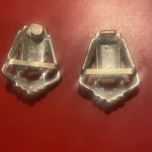 Coppia clip abito strass art deco vintage pietre baguette anni 30 così com'è - Foto 4 di 8