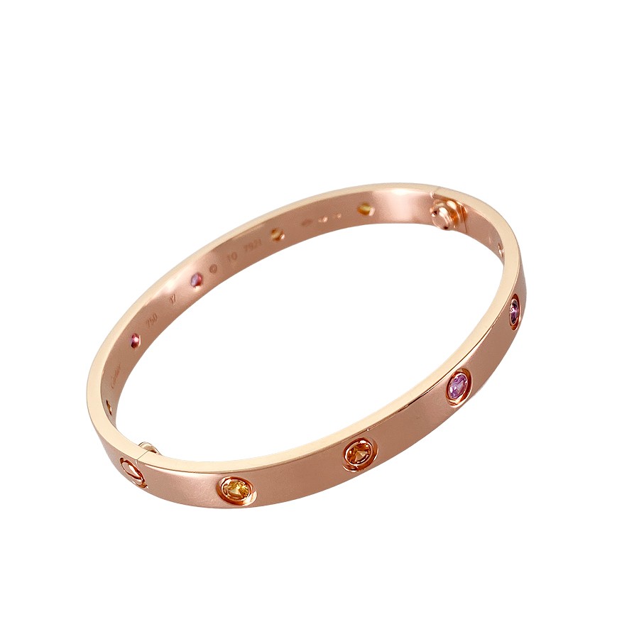 Cartier Love Bracelet in Rose Gold with Multi-Stone Accents-image