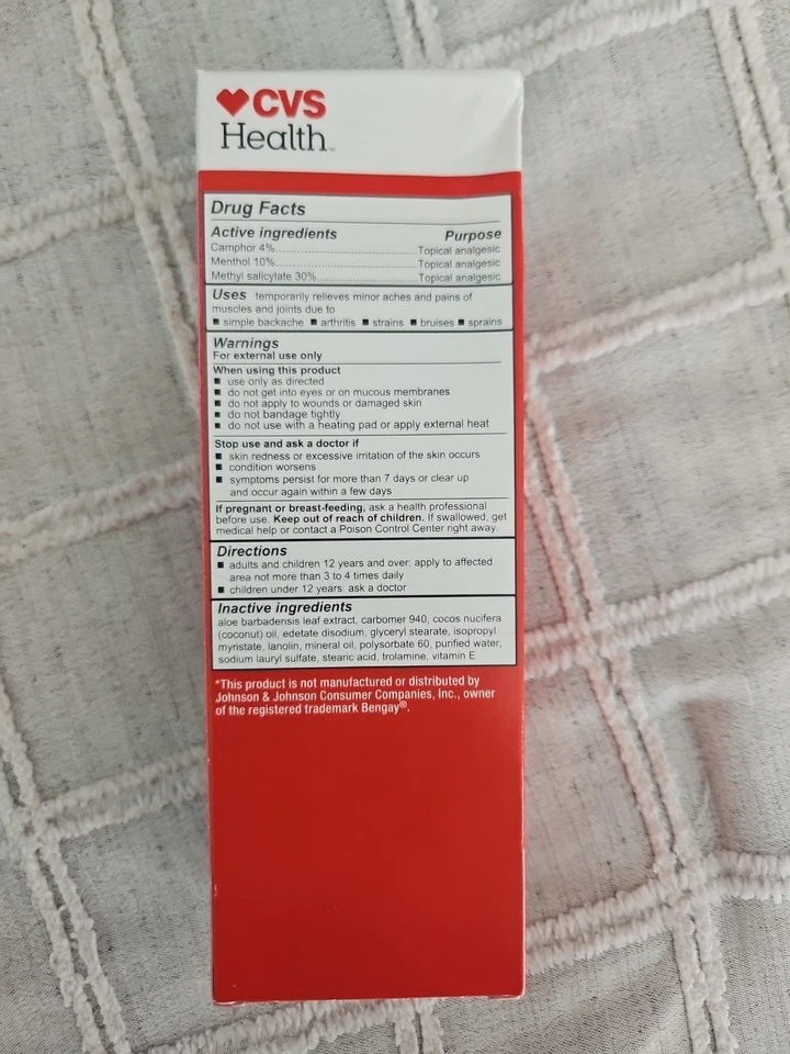 Crema para aliviar el dolor no grasa para frotar muscular ultra fuerte NUEVA SELLADA 02/2028 CVS Foto 2 de 4