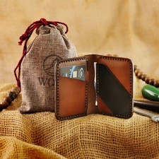 Vintage Style Vertical Bifold, Premium Handmade Leather Wallet