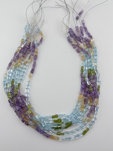 Amethyst Citrine Peridot Aquamarine Mix Beads 8 Strand Lot