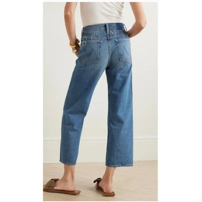 #ad MOTHER Free People David Bowie Rambler Zip Ankle Jeans 27 Under Pressure $175.00