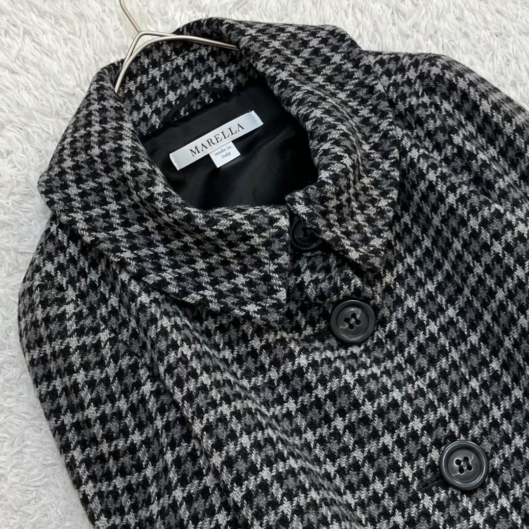 Max Mara Long Caot Houndstooth pattern Size 42 Co… - image 2