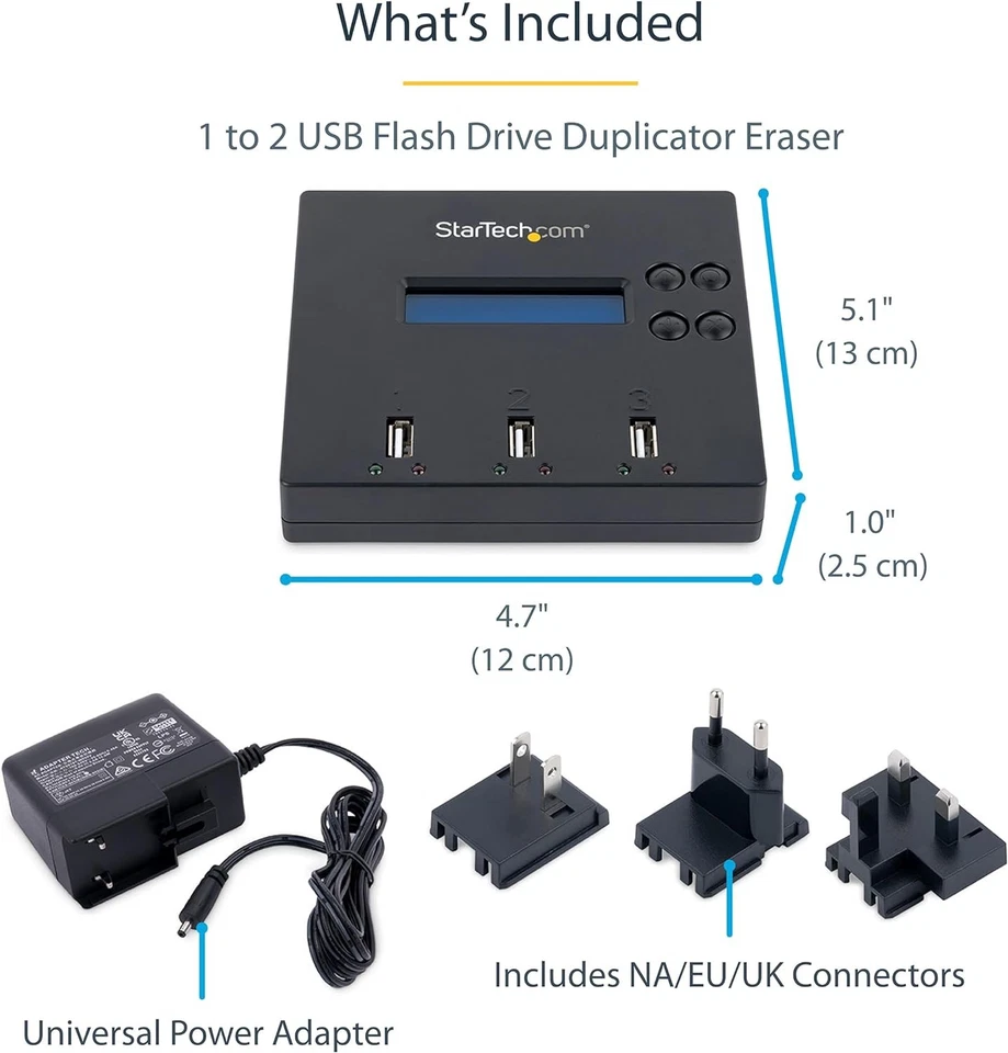 StarTech.com Standalone 1 to 2 USB Thumb Drive Duplicator and Eraser, Multiple U - Image 4 of 4