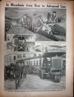 Original alter antiker Druck Ww1 1916 Ponton Tigris British Siers Macedonia
