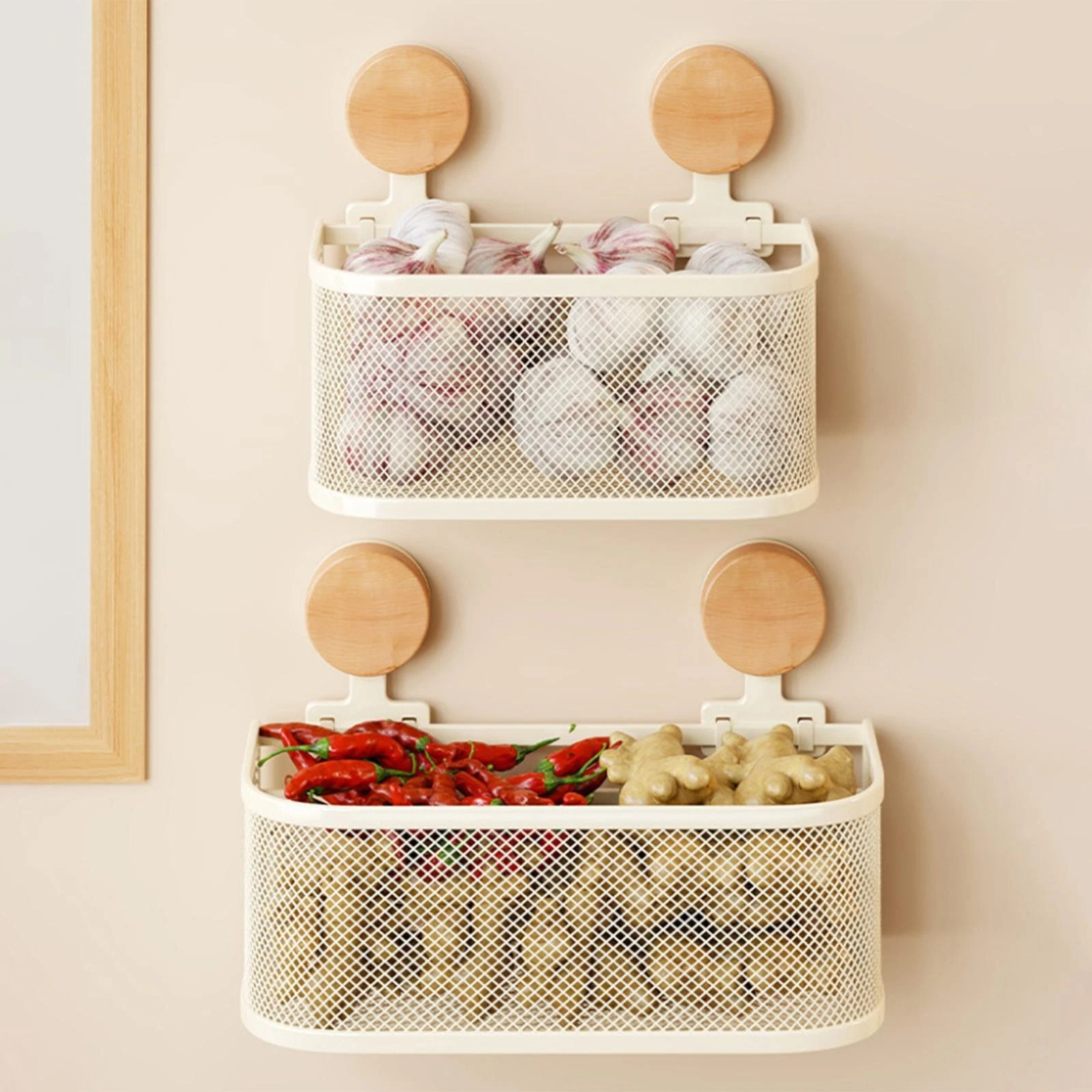 Hanging Wall Basket Fruit Basket Iron Stylish Counter Multifunctional Wall