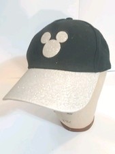 Adult Baseball Hat Mickey Shimmer, Black  Silver Glitter Cap, Classic Disney St