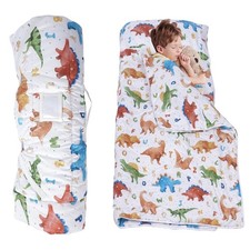 Toddler Nap Mat with Removable Blanket and Pillow, Extra Large Rolled Napping...