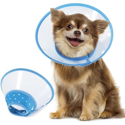 Haustier Halskrause verstellbar 20-24.5 cm Welpen Katze Hund Schutzkragen Blau