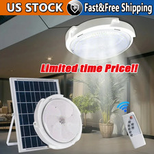 Solar Panel Powered Light Pendant Ceiling Lamp Indoor Outdoor Garden Shed Barn