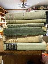 Lot of 6 Antique Vintage Books Green/Beige Tone Covers Decor Early 1900's~ #5