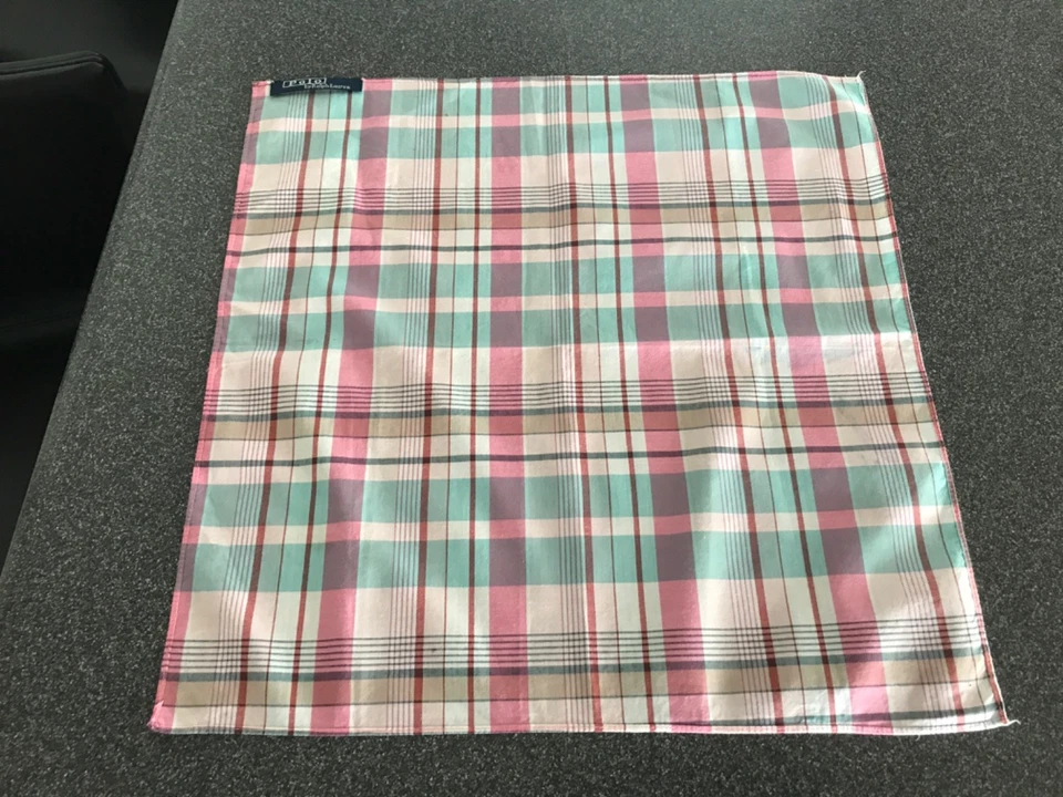 Vintage Polo Ralph Lauren Cotton Plaid Pocket Square Scarf - Image 2 of 4