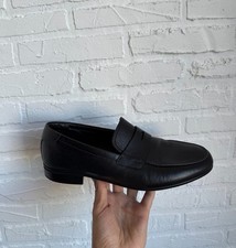 Men's Prada Black leather Penny loafers size 8 1/2 Saffiano Calfskin