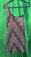 Stradivarius Asymetric Sequin Mini Dress - Size S -BNWT 