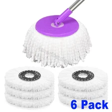 6 Pack 12 inch Replacement Easy Cleaning Microfiber Mop Head