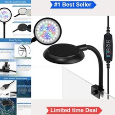 Mini Aquarium Light 7W USB Clip On Fish Tank Lamp Dimmable Timer 1 to 3 Gallon