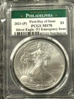 2021 (P) Silver Eagle T-1 EMERGENCY ISSUE Philly PCGS MS70 First Day of Issue 🦅