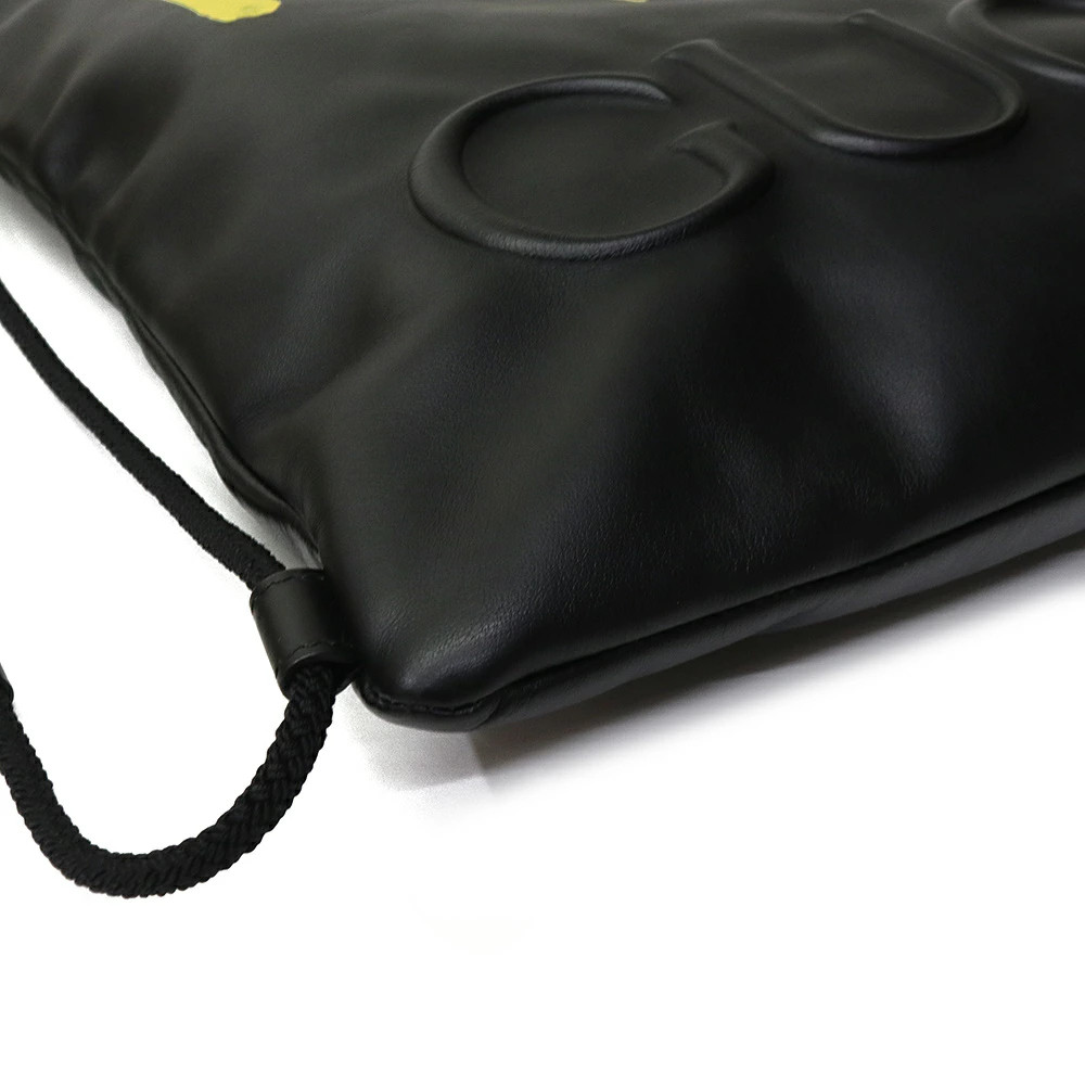 GUCCI Ghost Logo Drawstring Knapsack 36x43cm Cowh… - image 10