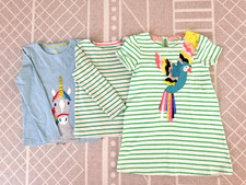 Lot MINI BODEN Girls Long Sleeve Shirts, Dress, Striped, Unicorn, US 4-5, 110 cm
