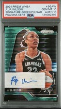 Panini 2024 Prizm WNBA A'ja Wilson Signatures Green Puls Auto /25 PSA 10 POP 1 