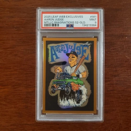 Aaron Judge 2025 Leaf Web Exclusives #MI1 Metallic Gold /99 - PSA 9 Mint - Pop 1