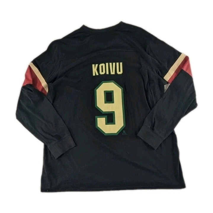 Camisa Jersey Mikko Koivu Minnesota Wild Reebok Manga Larga #9 Negra NHL 2XL XXL Foto 2 de 4