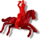 Marx Indian Horse And Chief Rider Apache Western Red Play Figure